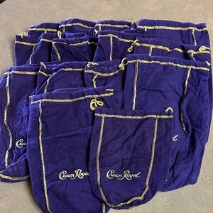 Crown Royal Purple Drawstring Bags 13 Large and 1 Small